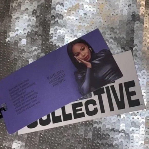 Future Collective x Kahlana Barfield Brown Women's Silver Sequin Mini Skirt 2X - Picture 6 of 8